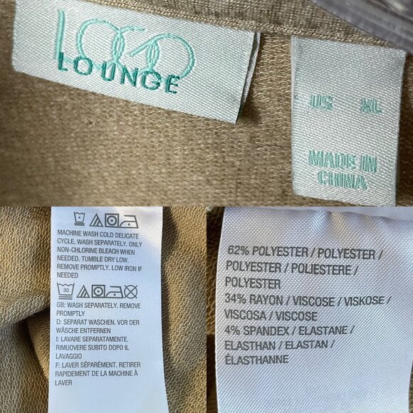 LOGO Lounge By Lorie Goldstein Tan Cardigan Women’s Sz XL Single Button Closure - Picture 3 of 6